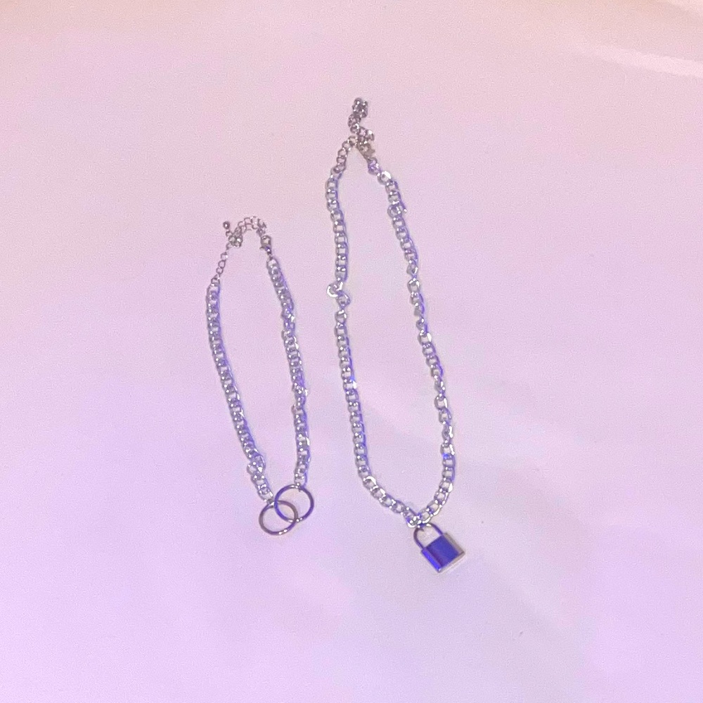 silver necklace set